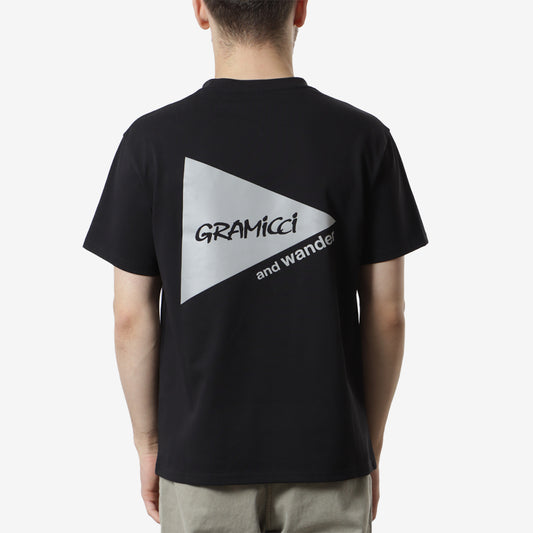 Gramicci x And Wander Backprint T-Shirt, Black, Detail Shot 3