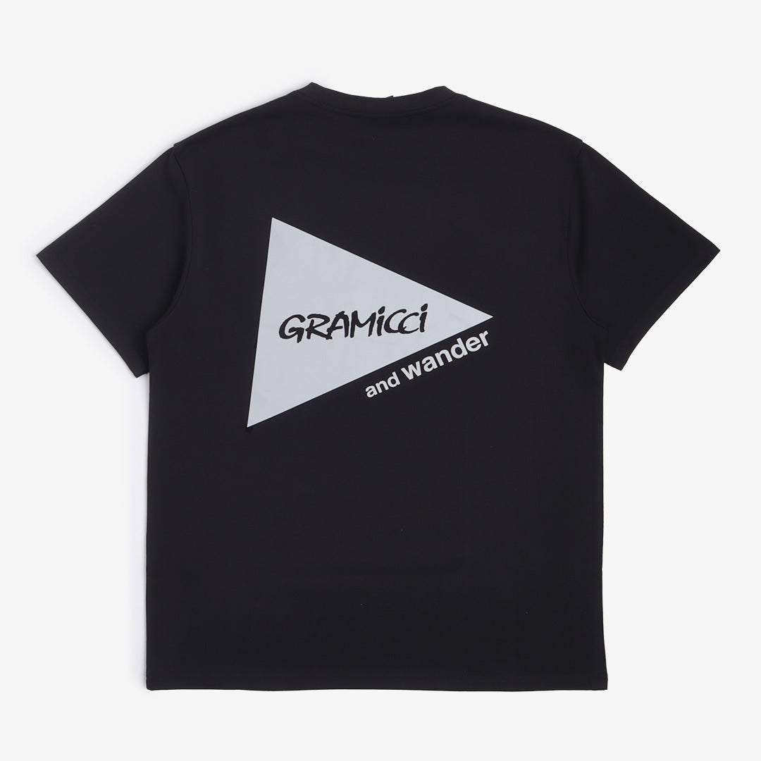 Gramicci x And Wander Backprint T-Shirt, Black, Detail Shot 6