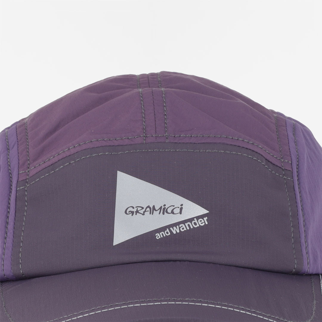 Gramicci x And Wander Patchwork Wind Cap, Multi Purple, Detail Shot 2