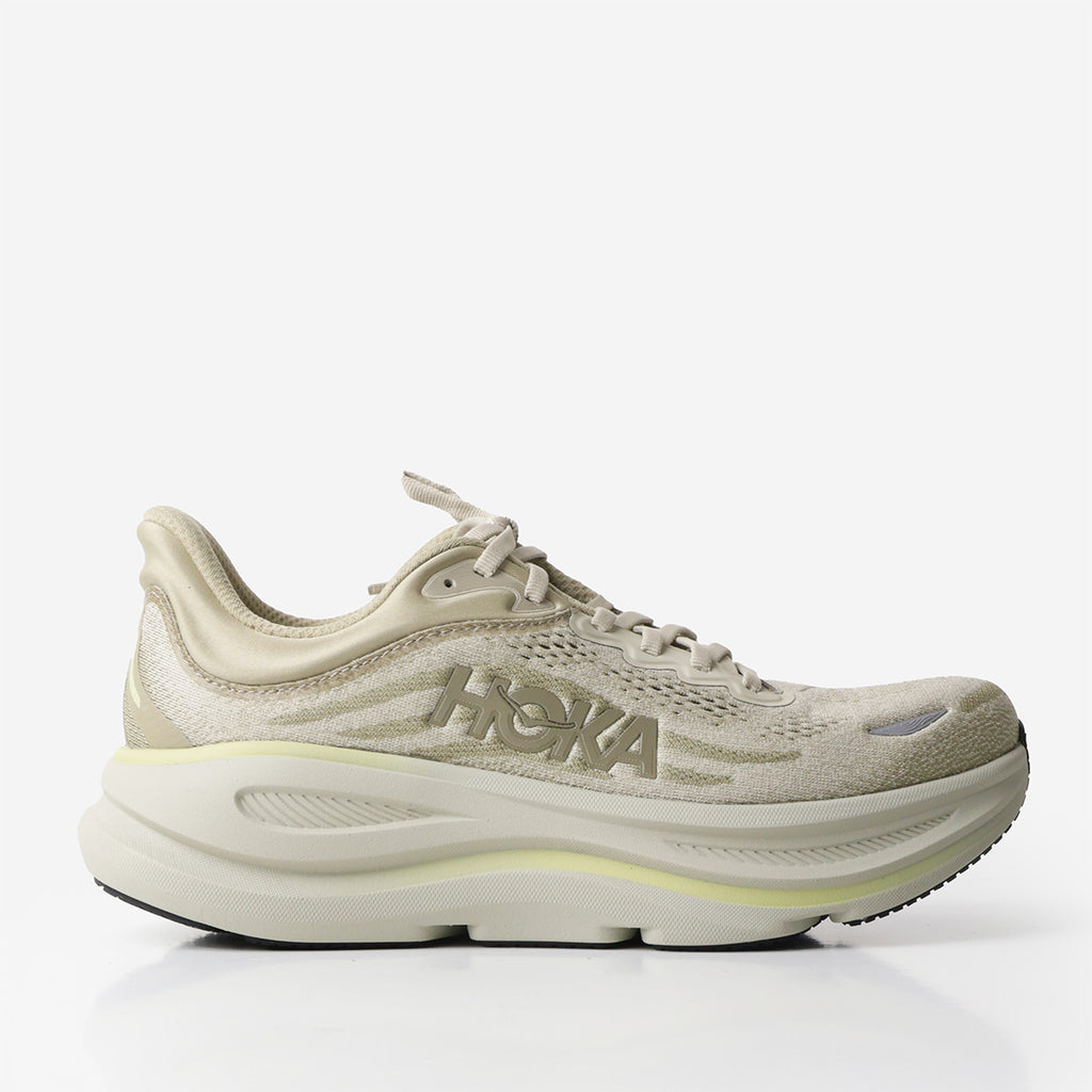 HOKA Bondi 9 Shoes, Grassland Oyster Mushroom, Detail Shot 1