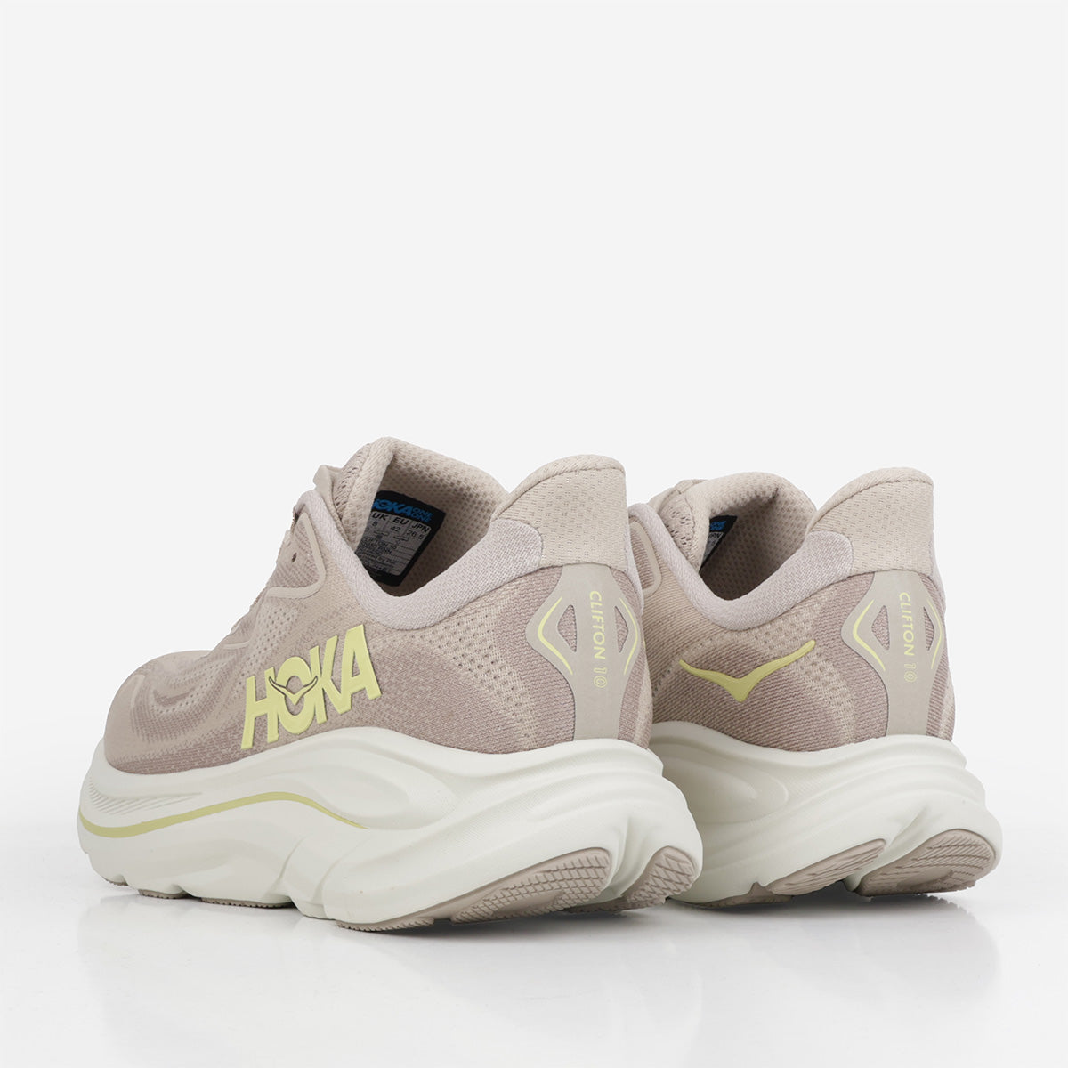 HOKA Clifton 10 Shoes, Raw Linen Stone, Detail Shot 4