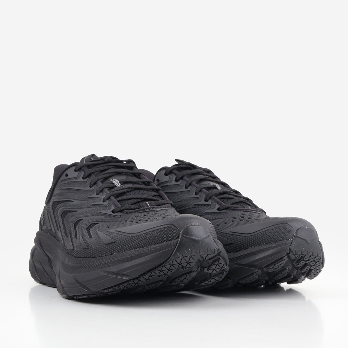HOKA Clifton Utility Shoes in Black, front view