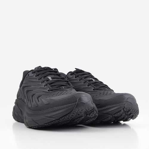 HOKA Clifton Utility Shoes in Black, front view