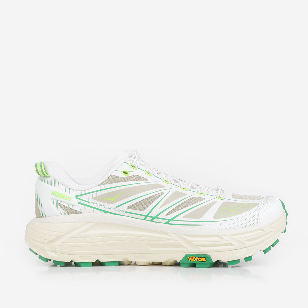 HOKA Mafate Speed 2 Shoes, White Fresh Cut Grass, Detail Shot 1