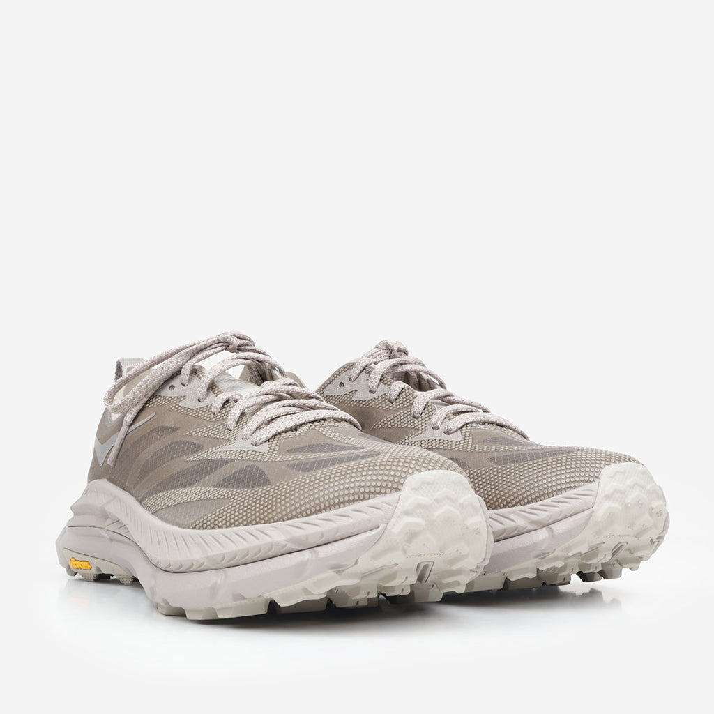 HOKA Mafate Speed 4 Lite TL shoes in Archival Taupe, front three-quarter view