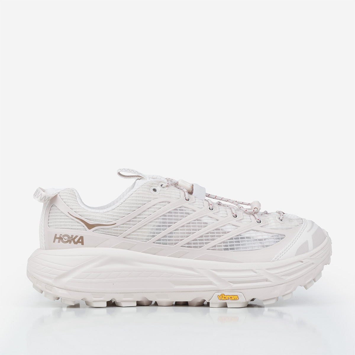 HOKA Mafate Three2 Grid Shoes, Rose Cream Stucco, Detail Shot 1