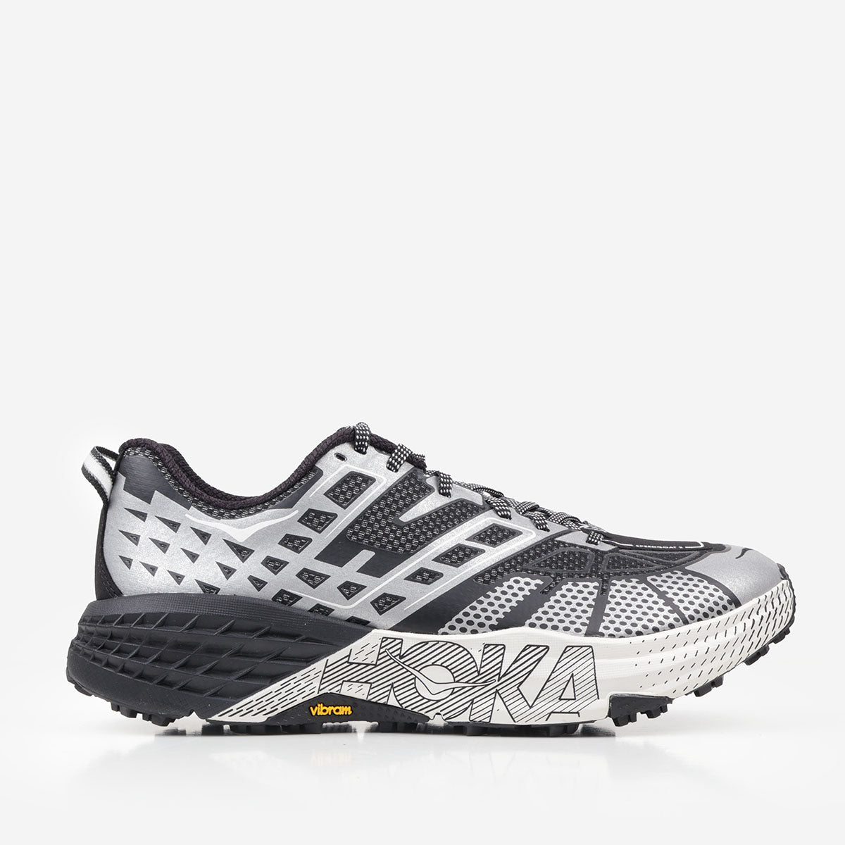 main HOKA Speedgoat 2 TS Shoes, Black Stardust, Detail Shot 1