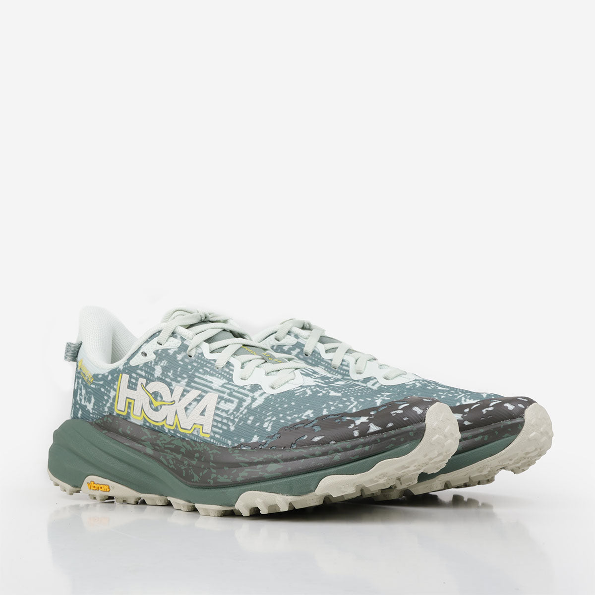 HOKA Speedgoat 6 GTX Shoes, Sea Glass Fern, Detail Shot 2