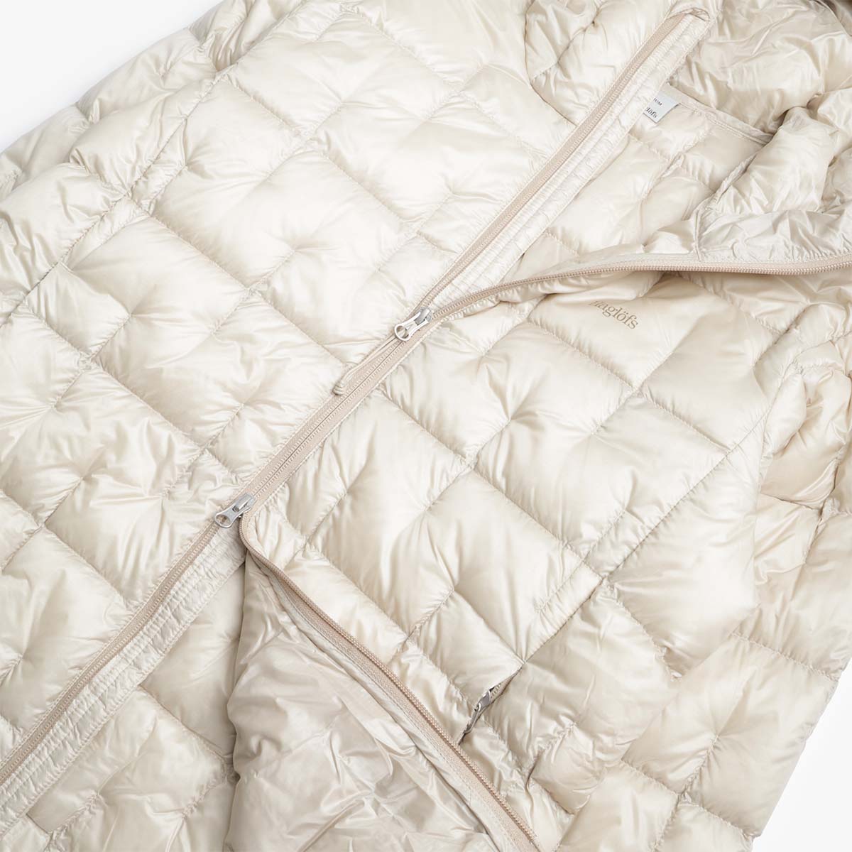 main Haglofs Hede Down Hood Jacket, Chalk Beige, Detail Shot 3