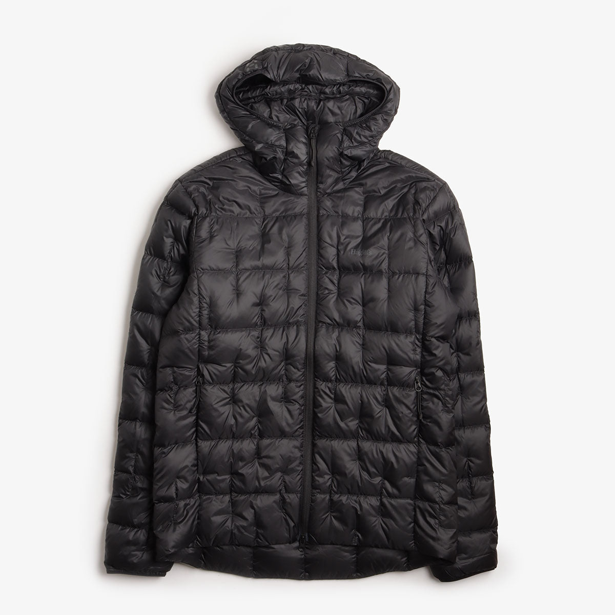 main Haglofs Hede Down Hood Jacket, True Black, Detail Shot 1