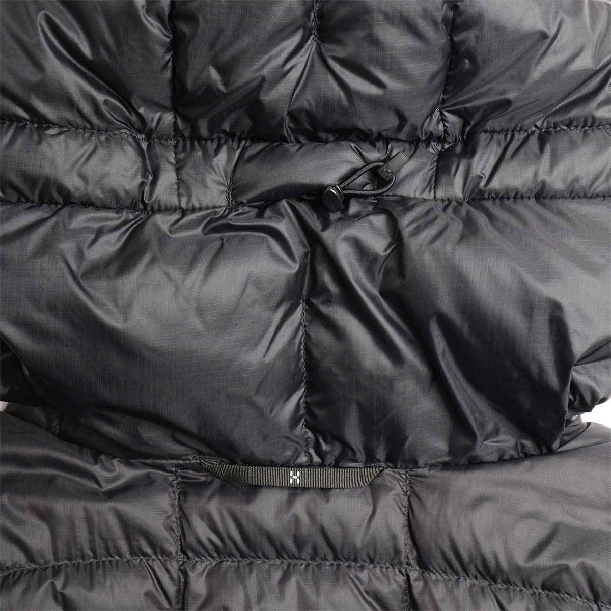 main Haglofs Hede Down Hood Jacket, True Black, Detail Shot 5
