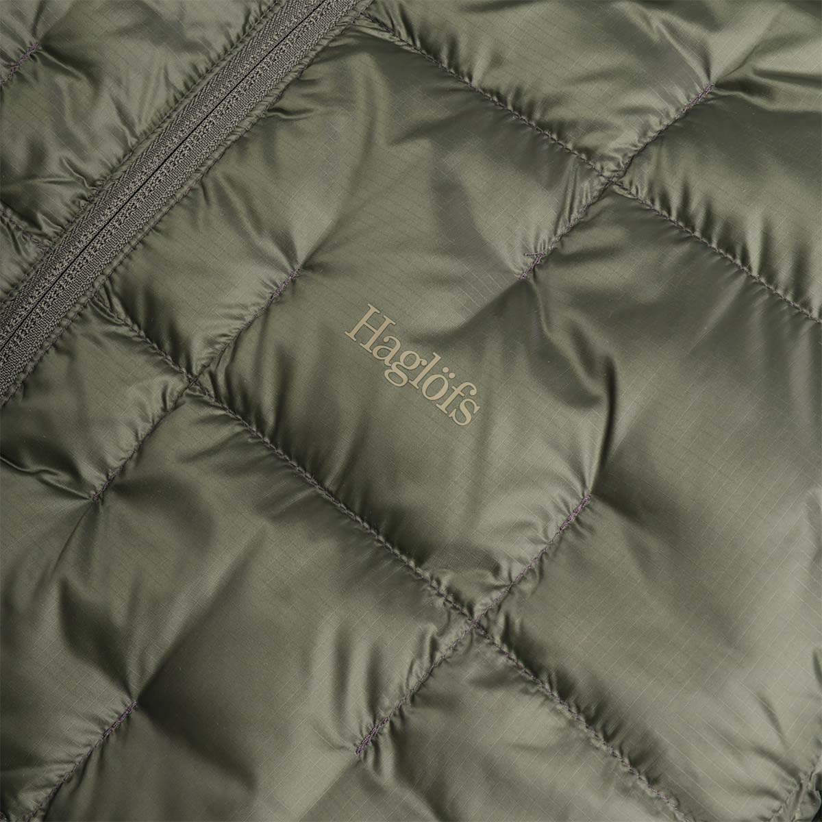 main Haglofs Hede Down Hood Jacket, Seaweed Green, Detail Shot 4