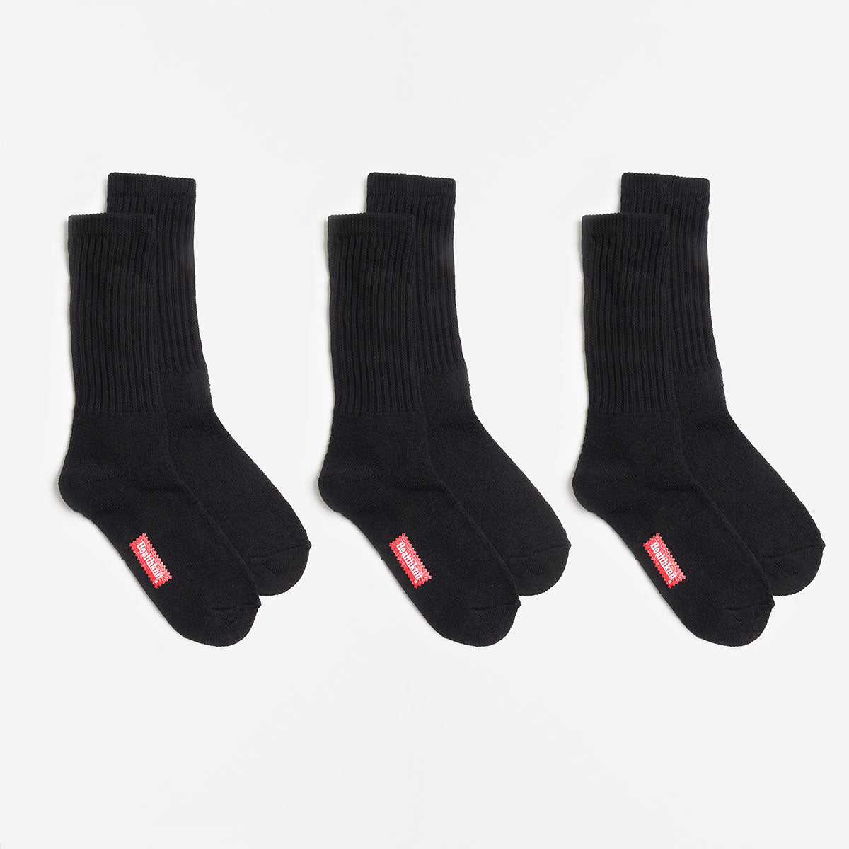 Healthknit 3 Pack Socks, Black, Detail Shot 2