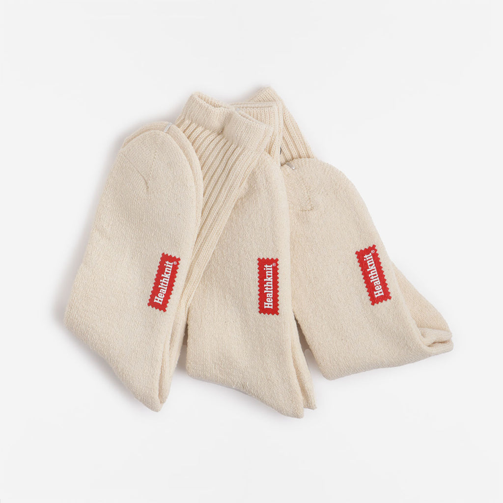 Healthknit 3 Pack Socks, Off White, Detail Shot 3