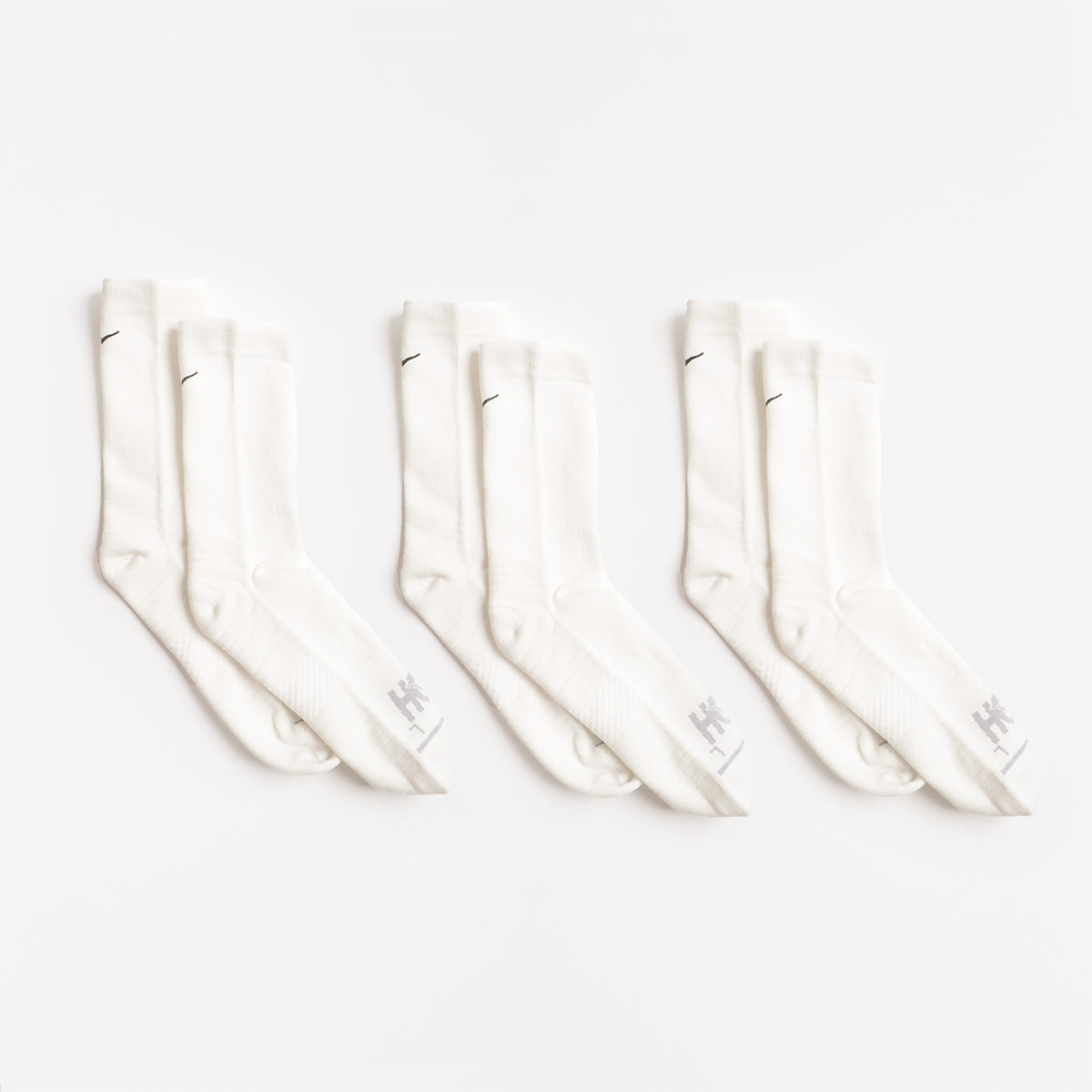 HOKA Crew Run Socks 3-Pack, White White White, Detail Shot 2