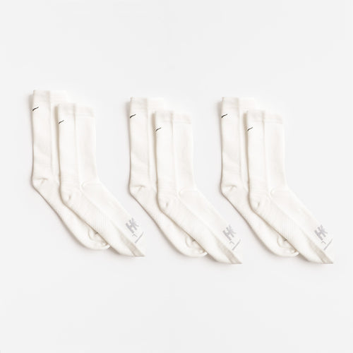 HOKA Crew Run Socks 3-Pack, White White White, Detail Shot 2
