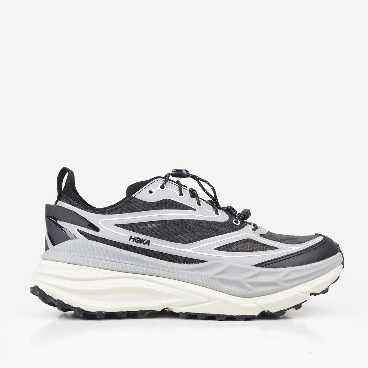 HOKA Stinson One7 Shoes, Stellar Grey Eggshell, Detail Shot 1