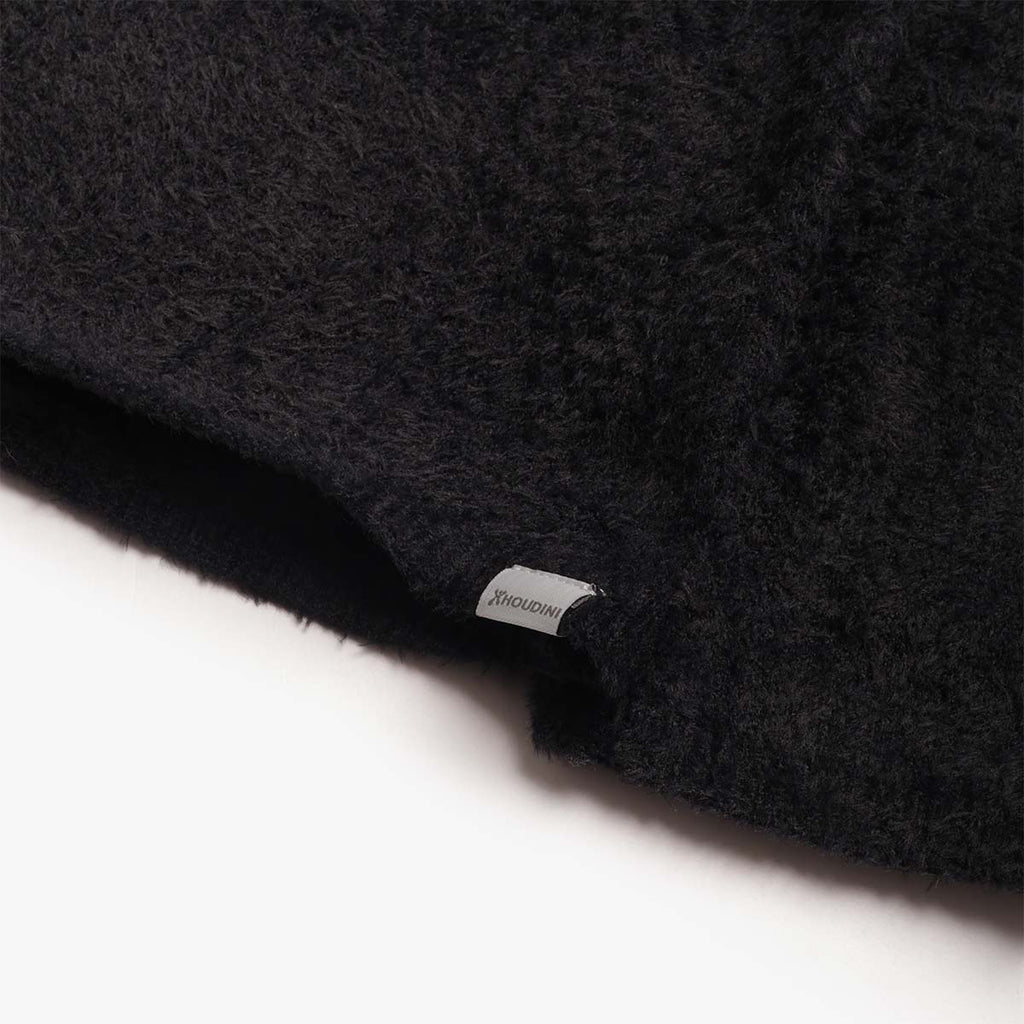 Houdini Lykan Half Zip Fleece Jacket, True Black, Detail Shot 4