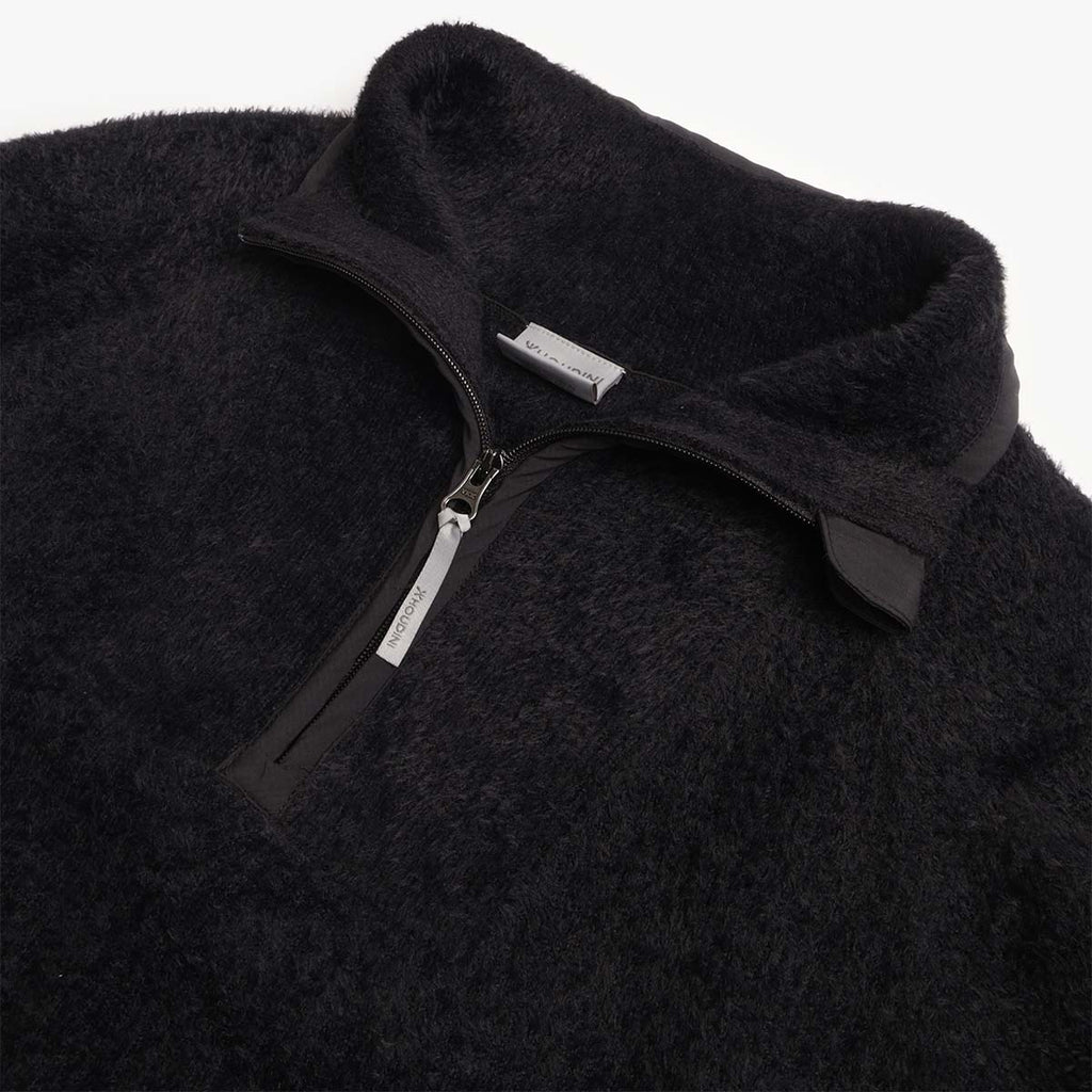 Houdini Lykan Half Zip Fleece Jacket, True Black, Detail Shot 6