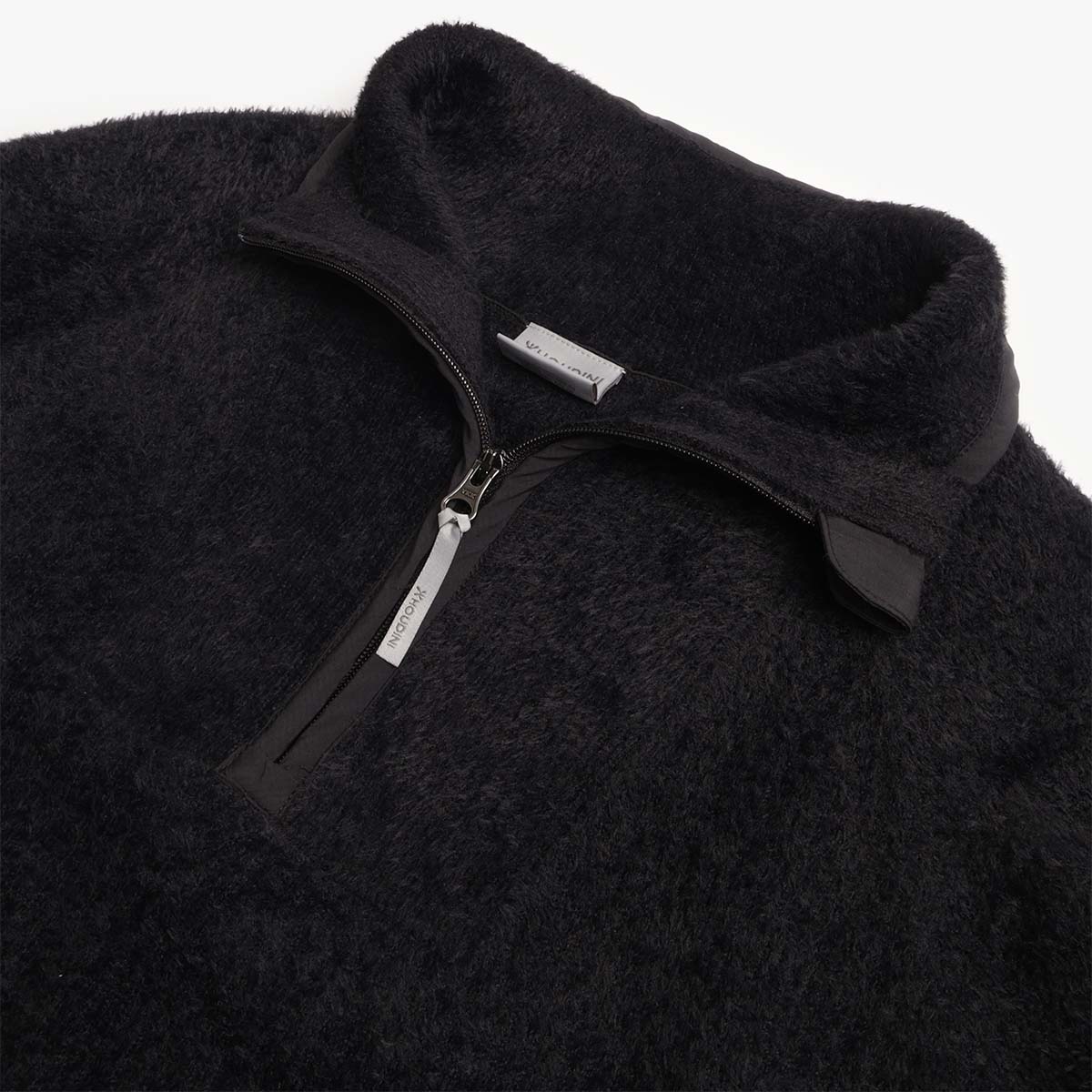 main Houdini Lykan Half Zip Fleece Jacket, True Black, Detail Shot 6