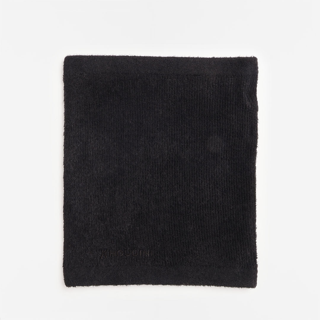 main Houdini Lykan Neck Gaiter, True Black, Detail Shot 1