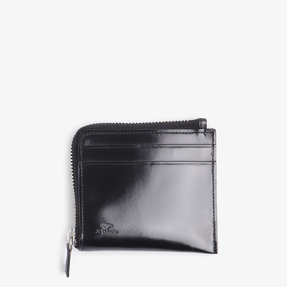 Il Bussetto Small Zippy Wallet, Black, Detail Shot 2
