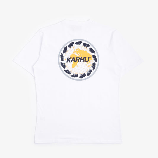 Karhu Worldwide T-Shirt, White, India Ink, Detail Shot 1