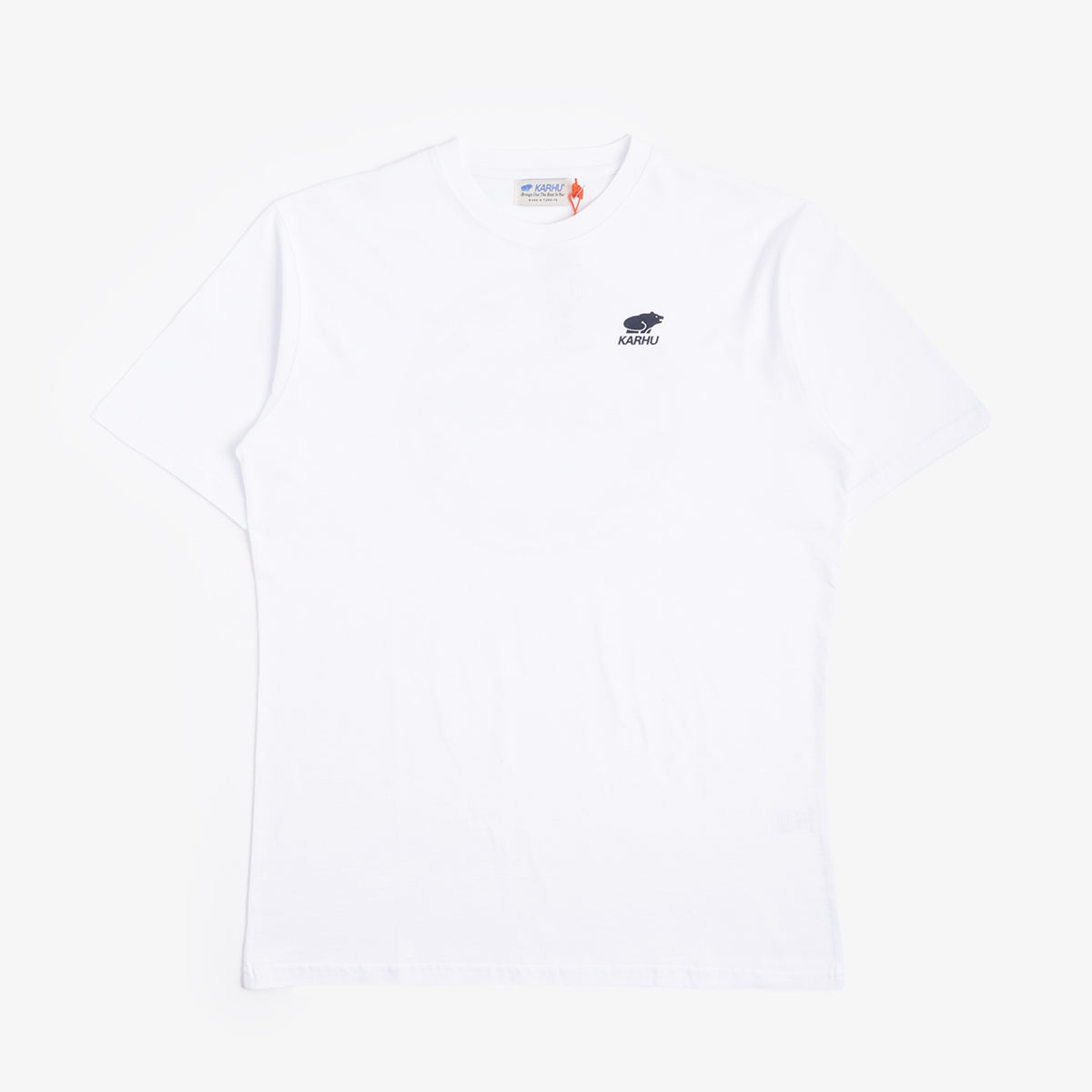 Karhu Worldwide T-Shirt, Bright White, Gull, Detail Shot 2
