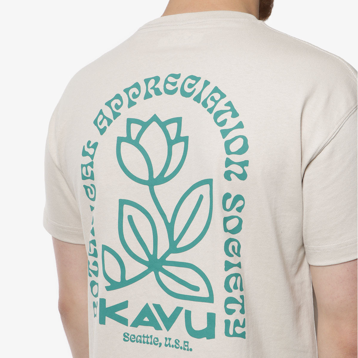 Kavu Botanical Society T-Shirt, Oatmeal, Detail Shot 4