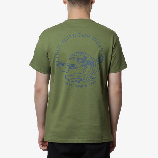 Kavu Breaker T-Shirt, Green Moss, Detail Shot 1