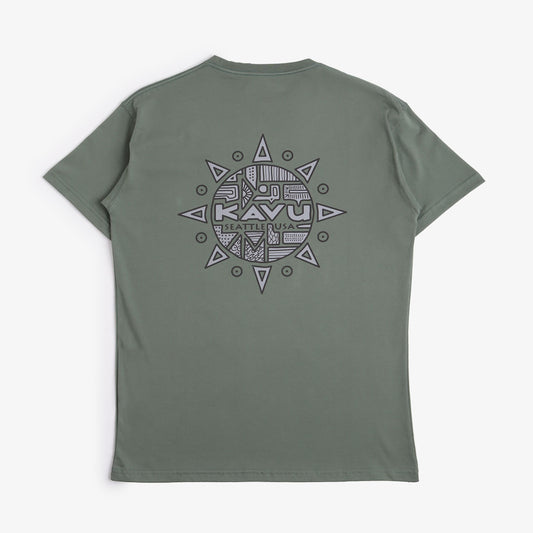 Kavu Compass T-Shirt, Dark Forest, Detail Shot 1