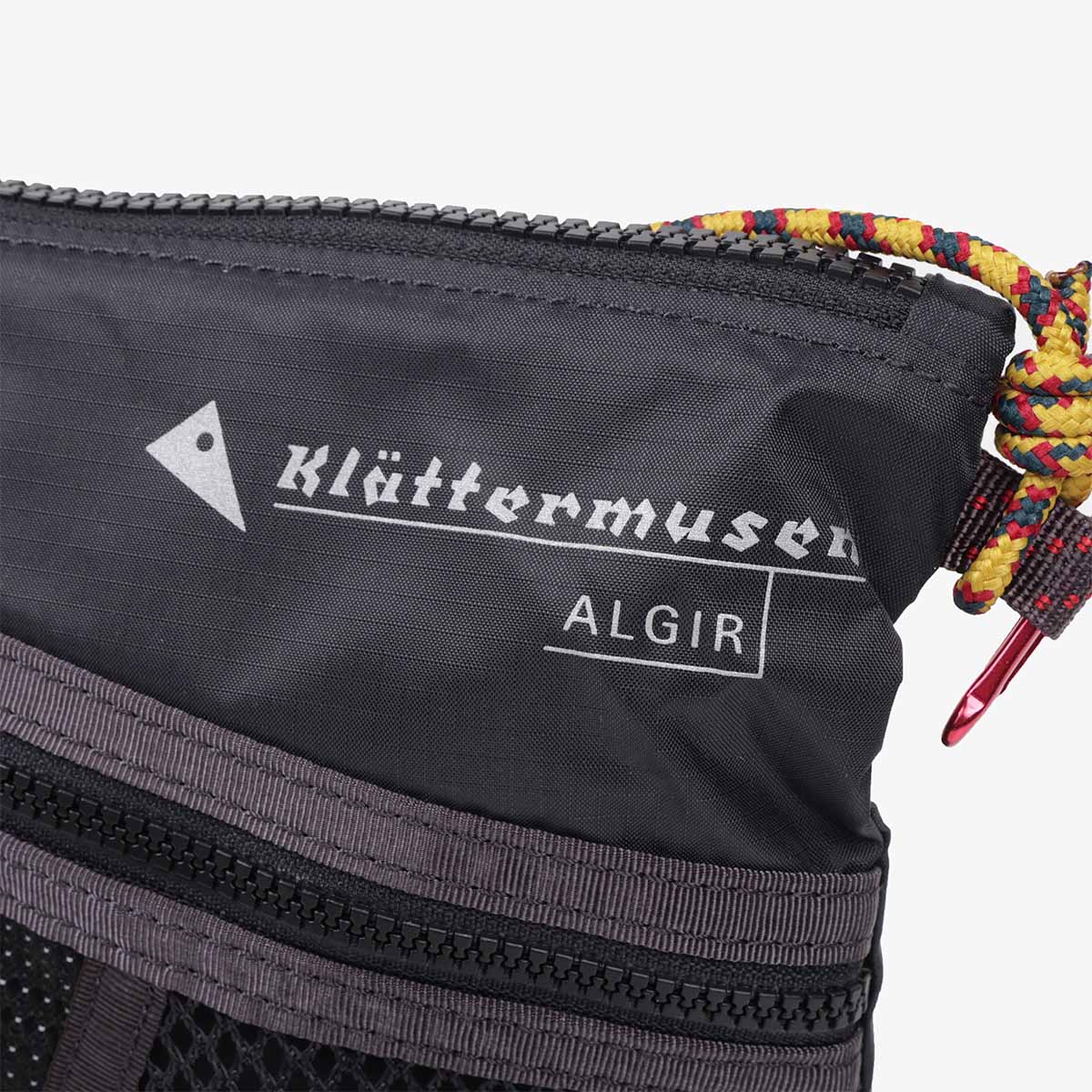 Klattermusen Algir logo on black crossbody bag