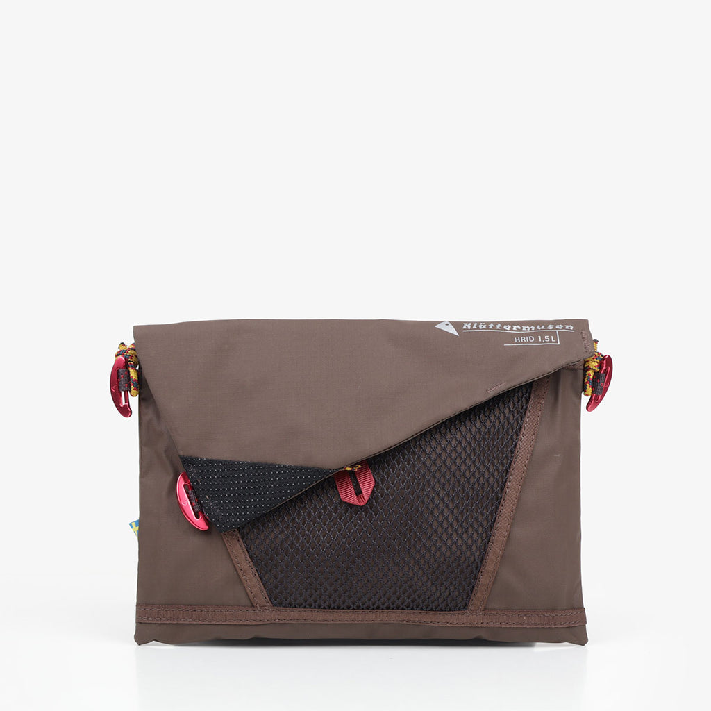 Klattermusen Hrid Wp Accessory Bag 1.5L in Brown, front view