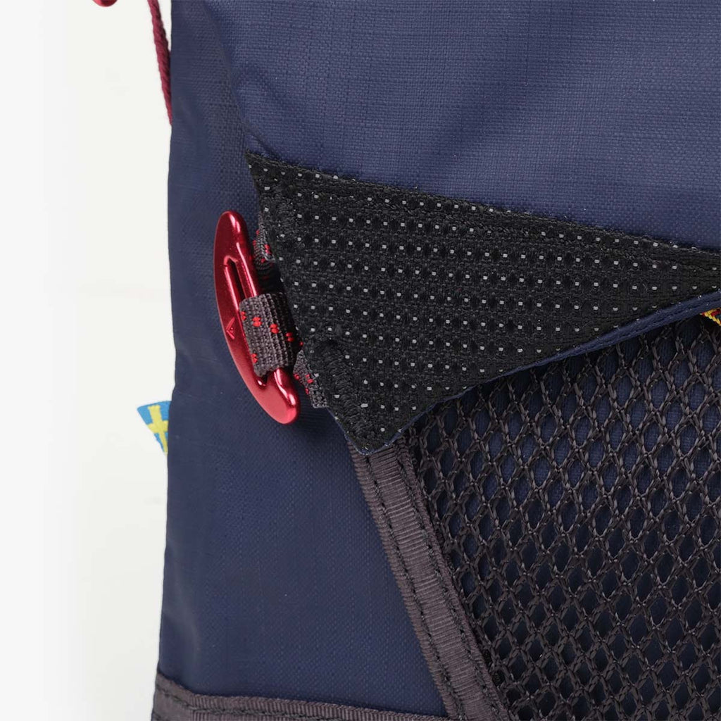 Mesh front pocket close-up, navy Hrid bag