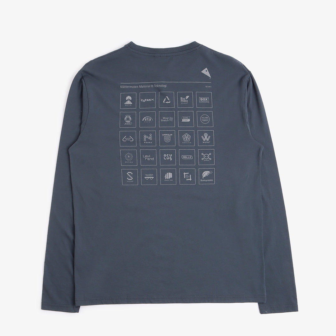 Klattermusen Runa Elements Long Sleeve T-Shirt, Thistle Blue, Detail Shot 1