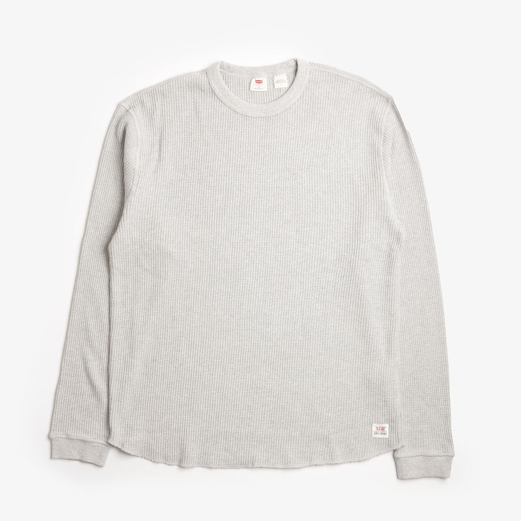 Levi's Long Sleeve Relaxed Thermal T-Shirt, Light Mist Heather, Detail Shot 1