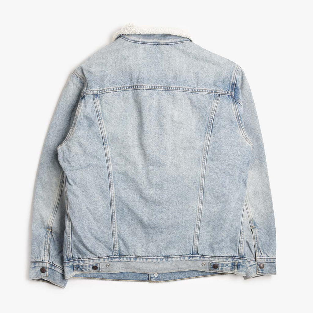 Levi's Relaxed Fit Sherpa Trucker Jacket, Kentucky Blue Sherpa, Detail Shot 2