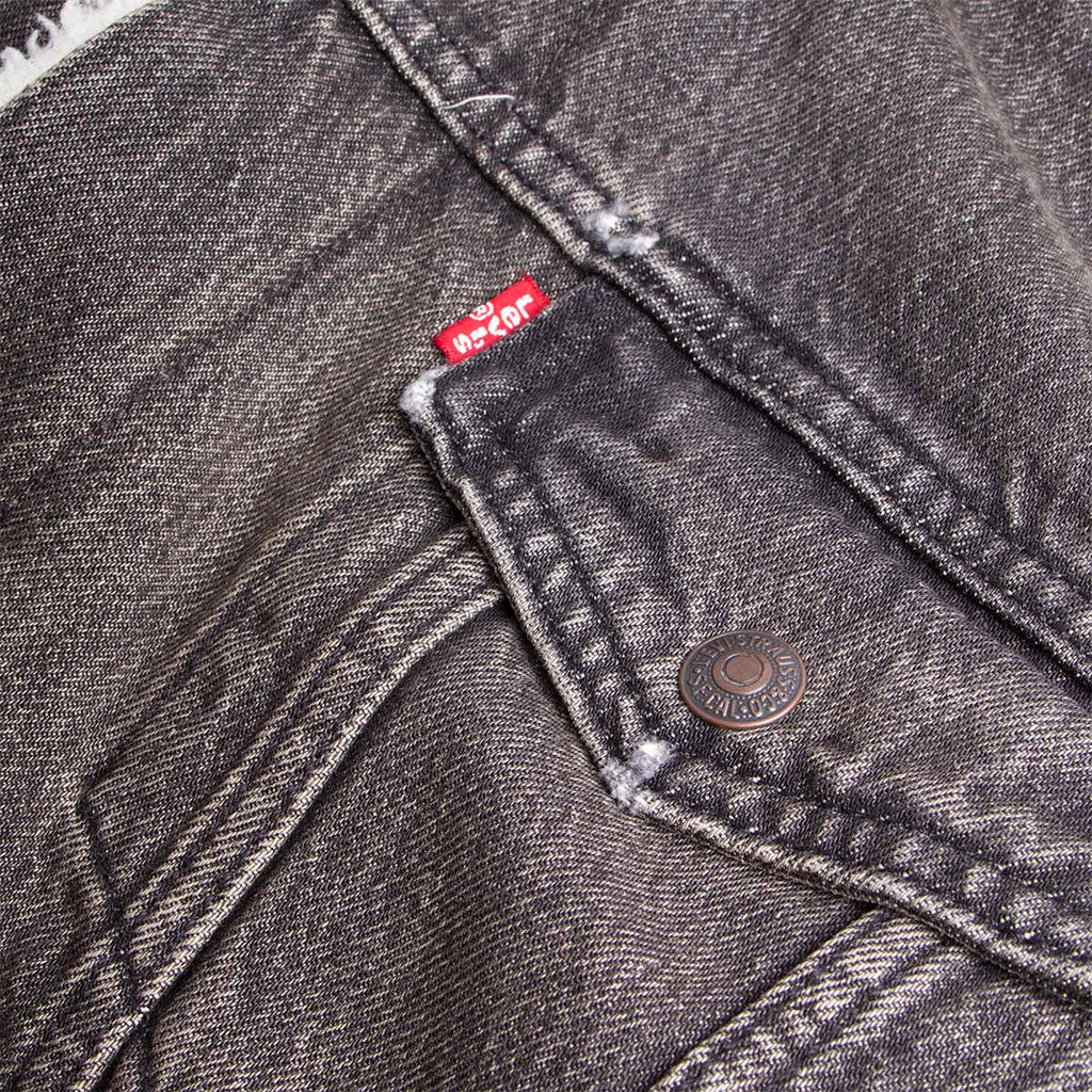 Levi's Relaxed Fit Sherpa Trucker Jacket, Salt Lake Sherpa, Detail Shot 3