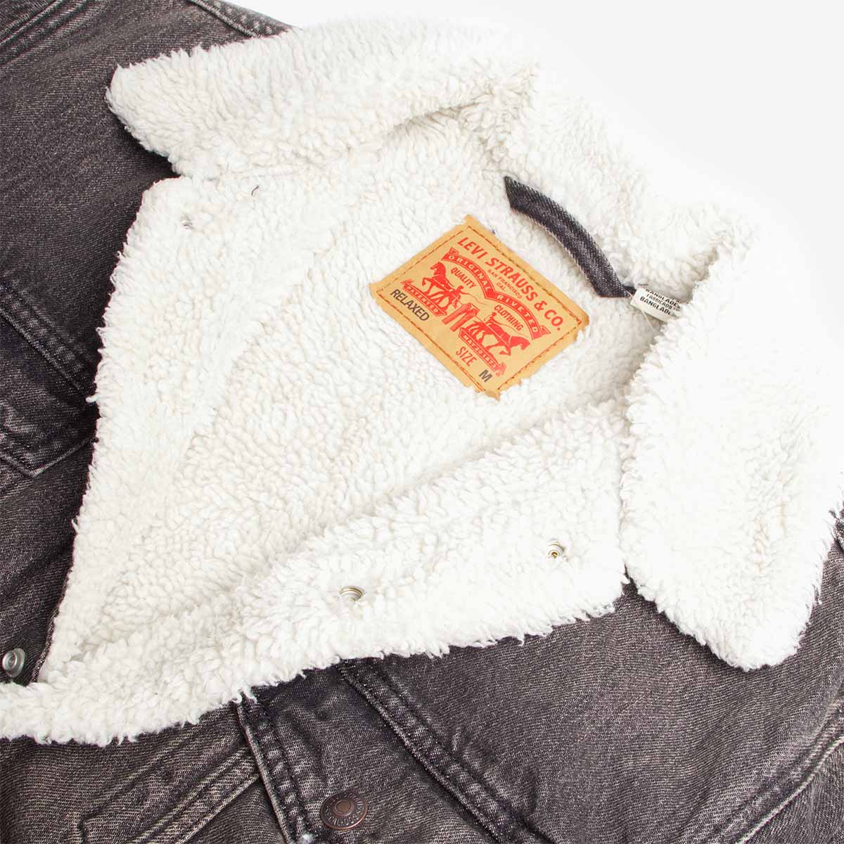 Levi's Relaxed Fit Sherpa Trucker Jacket, Salt Lake Sherpa, Detail Shot 5