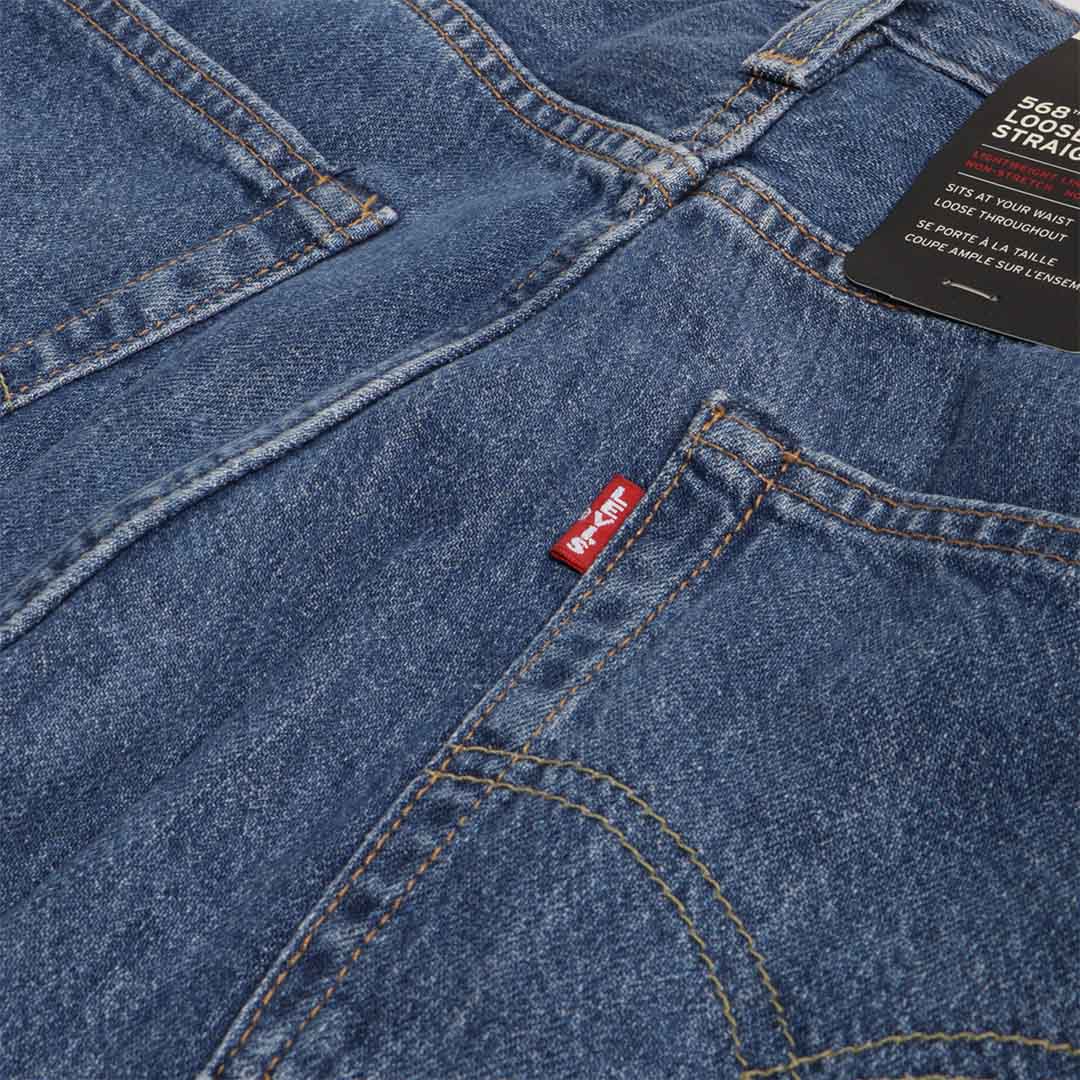 Levi's 568 Stay Loose Lightweight Linen+ Denim Jeans, Tailored Scholar Lightweight, Detail Shot 4