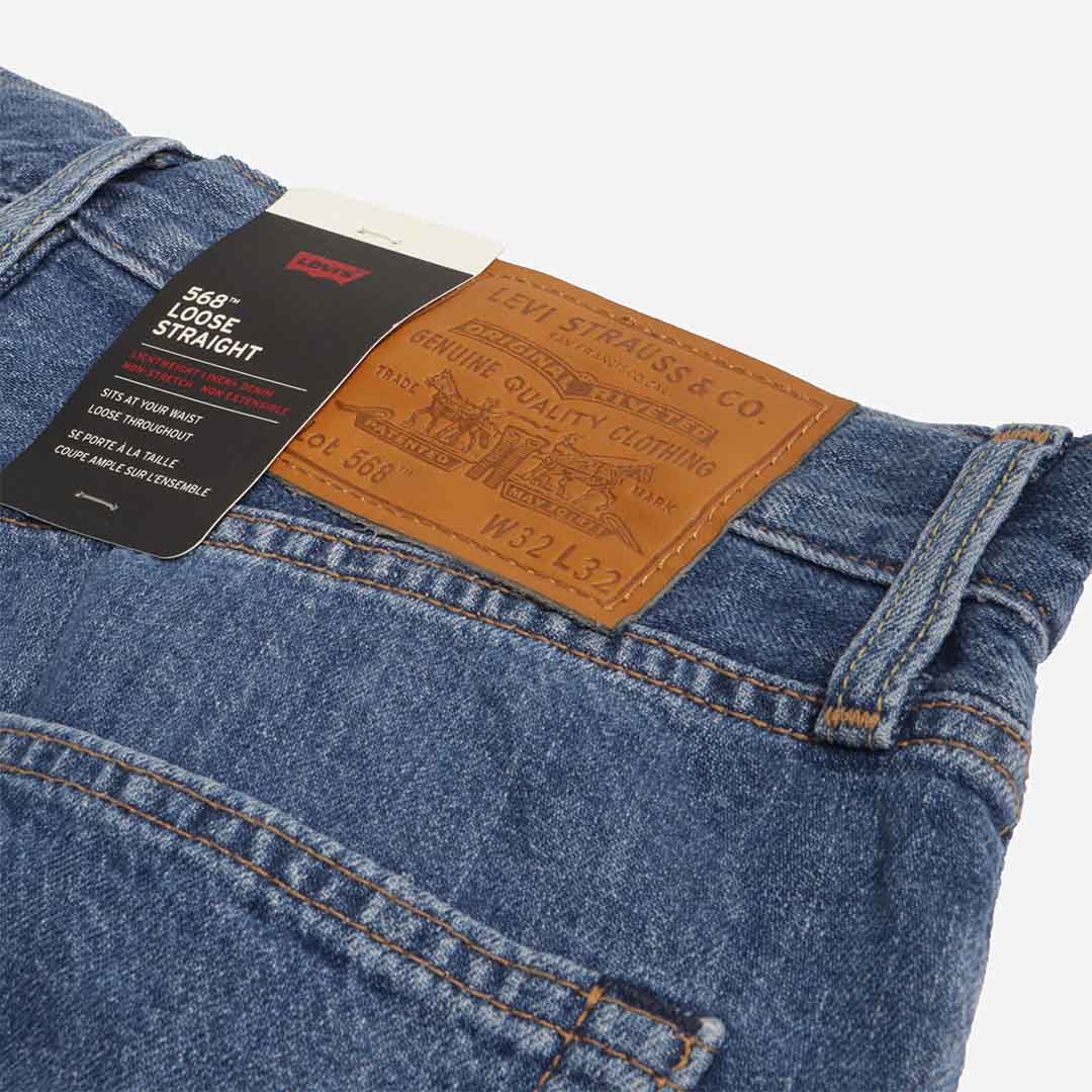 Levi's 568 Stay Loose Lightweight Linen+ Denim Jeans, Tailored Scholar Lightweight, Detail Shot 5