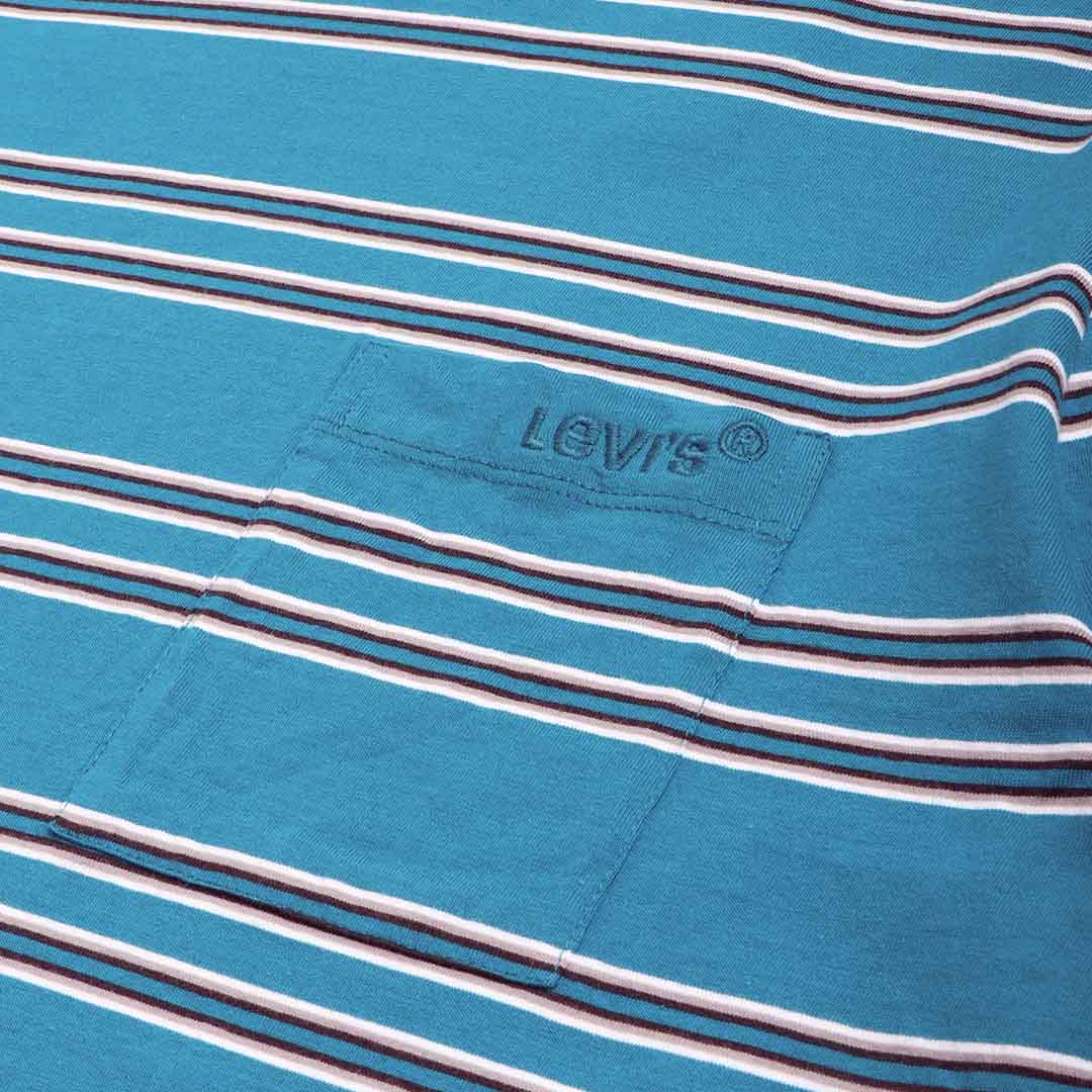 Levis Pocket T-Shirt, Tamale Stripe Ocean Depths, Detail Shot 3
