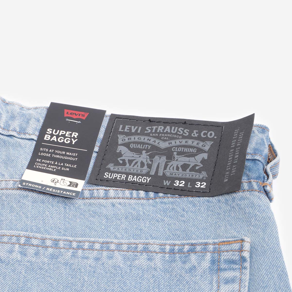 Levis Skate Super Baggy Jeans, Simple Rinse, Detail Shot 5