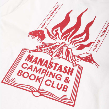 Manastash CiTee Long Sleeve Book Club T-Shirt, Off White, Detail Shot 2