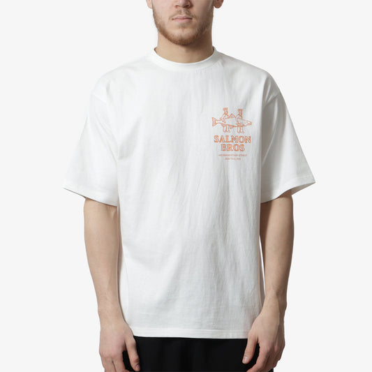 Manastash CiTee Salmon T-Shirt, White, Detail Shot 1