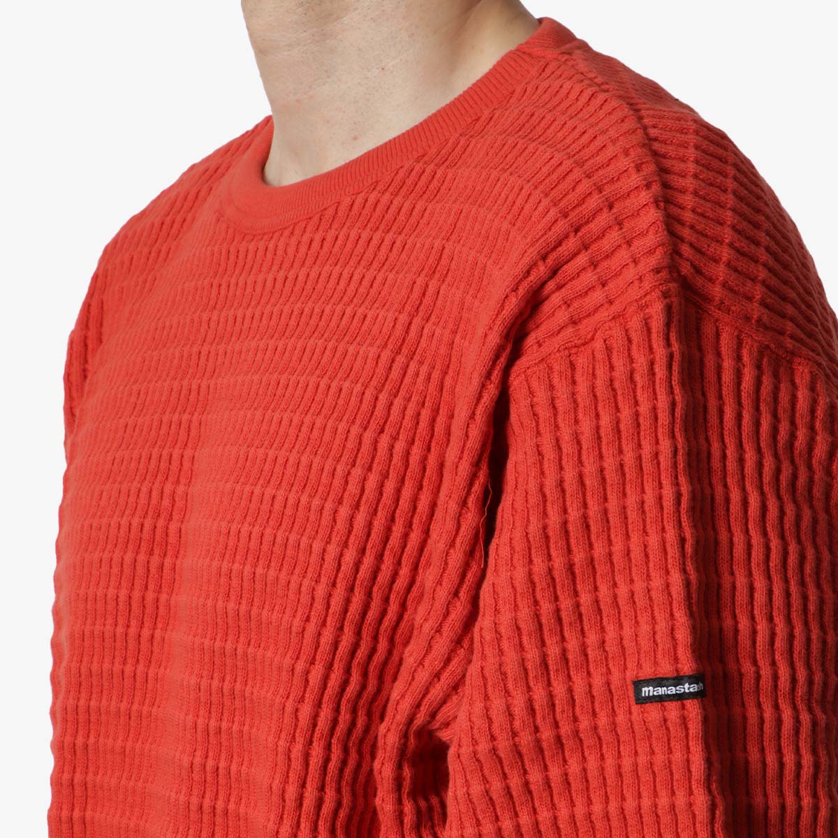 Manastash Snuggle Snug Thermal Sweatshirt, Orange, Detail Shot 2