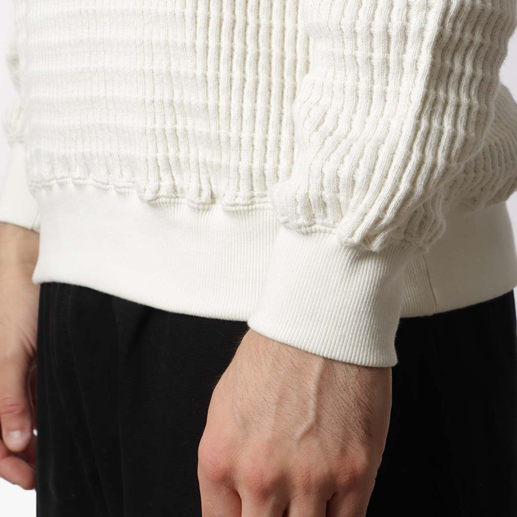 Manastash Snuggle Snug Thermal Sweatshirt, White, Detail Shot 3