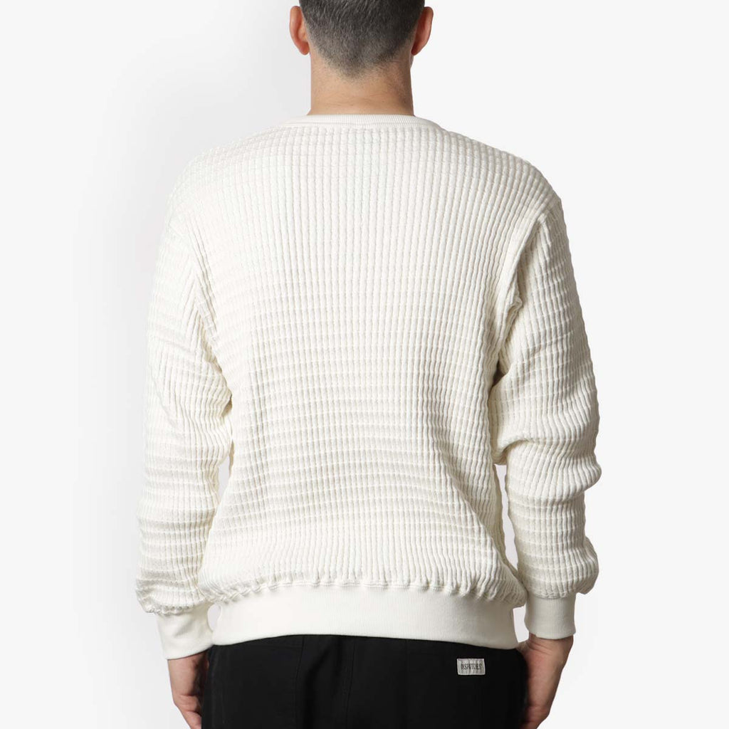 Manastash Snuggle Snug Thermal Sweatshirt, White, Detail Shot 4
