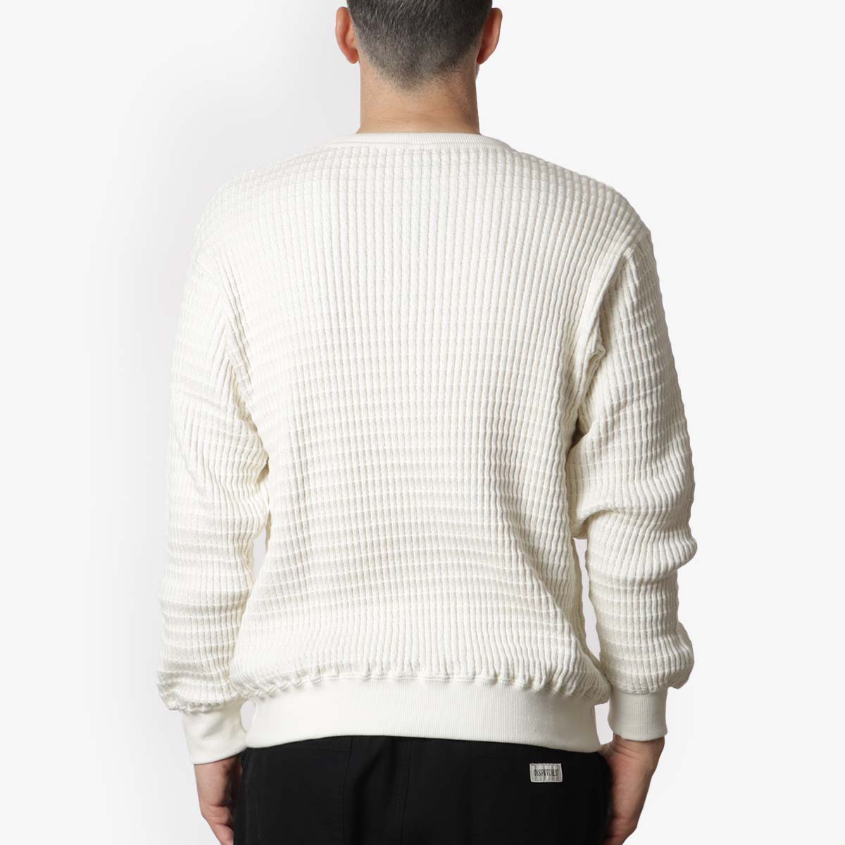 Manastash Snuggle Snug Thermal Sweatshirt, White, Detail Shot 4
