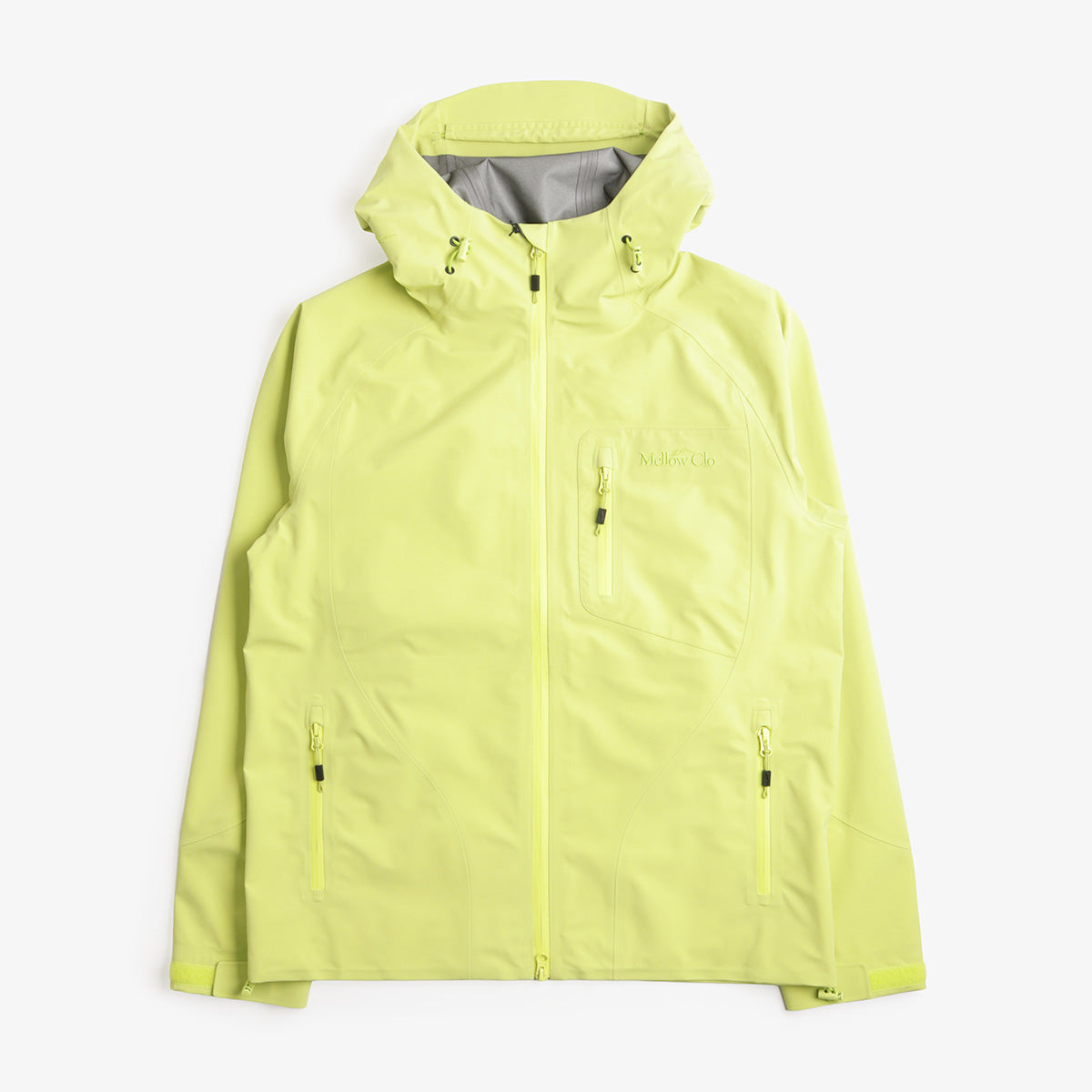 Mellow Clo 3L Trek Jacket in Persian Lime, front view